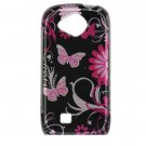 Hard Plastic Design Cover Case for Samsung Reality U820 - Pink Butterfly