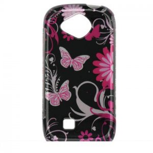 Hard Plastic Design Cover Case for Samsung Reality U820 - Pink Butterfly