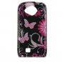 Hard Plastic Design Cover Case for Samsung Reality U820 - Pink Butterfly