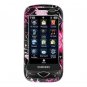 Hard Plastic Design Cover Case for Samsung Reality U820 - Pink Butterfly