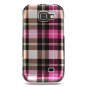 Hard Plastic Design Cover Case for Samsung Transform M920 - Hot Pink Check
