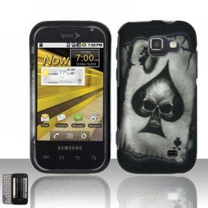Hard Plastic Rubber Feel Design Case for Samsung Transform M920 - Ace of Spade Skull
