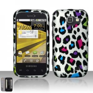 Hard Plastic Rubber Feel Design Case for Samsung Transform M920 - Rainbow Leopard