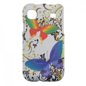 Hard Plastic Design Cover Case for Samsung Vibrant T959 - White Rainbow Butterfly