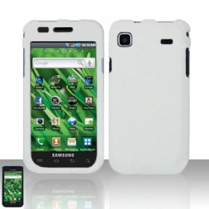Hard Plastic Rubber Feel Case for Samsung Vibrant T959 - White