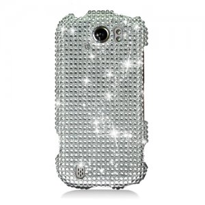 Hard Plastic Bling Rhinestone Design Case for HTC Mytouch Slide 4G - Silver