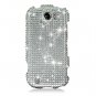 Hard Plastic Bling Rhinestone Design Case for HTC Mytouch Slide 4G - Silver