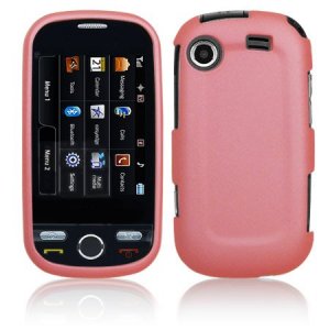 Hard Plastic Rubber Feel Case for Samsung Messager Touch R630 - Pink