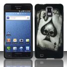 Hard Plastic Rubber Feel Design Case for Samsung Infuse 4G i997 - Ace of Spade Skull