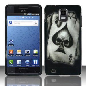 Hard Plastic Rubber Feel Design Case for Samsung Infuse 4G i997 - Ace of Spade Skull