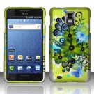 Hard Plastic Rubber Feel Design Case for Samsung Infuse 4G i997 - Green Flowers