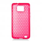 Crystal Gel Check Design Skin Case for Samsung Galaxy S II i9100 - Red
