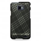 Hard Plastic Design Cover Case for Samsung Galaxy S II i9100 - Smoke Diagonal Check