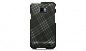 Hard Plastic Design Cover Case for Samsung Galaxy S II i9100 - Smoke Diagonal Check