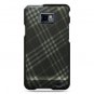 Hard Plastic Design Cover Case for Samsung Galaxy S II i9100 - Smoke Diagonal Check