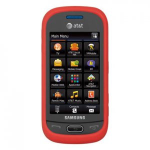 Soft Silicone Skin Cover Case for Samsung Eternity II A597 - Red