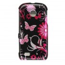 Hard Plastic Design Cover Case for Samsung Eternity II A597 - Pink Butterfly