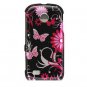 Hard Plastic Design Cover Case for Samsung Eternity II A597 - Pink Butterfly