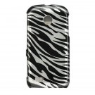 Hard Plastic Design Cover Case for Samsung Eternity II A597 - Silver and Black Zebra