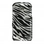 Hard Plastic Design Cover Case for Samsung Eternity II A597 - Silver and Black Zebra