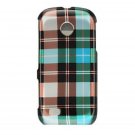 Hard Plastic Design Cover Case for Samsung Eternity II A597 - Blue Check