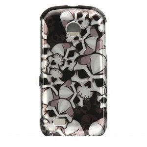 Hard Plastic Design Cover Case for Samsung Eternity II A597 - Black Skulls