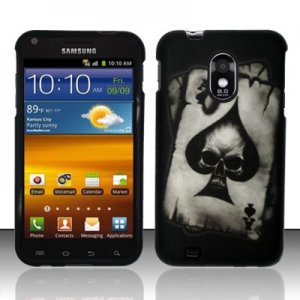 Hard Plastic Rubber Feel Design Case for Samsung Galaxy S II Epic 4G Touch - Ace of Spade Skull