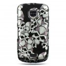 Hard Plastic Design Cover Case for Samsung Droid Charge i510/i520 (Verizon) - Black Skulls