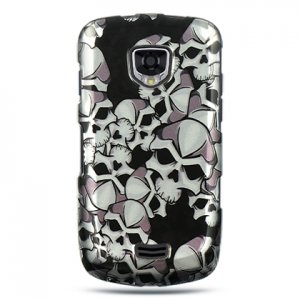 Hard Plastic Design Cover Case for Samsung Droid Charge i510/i520 (Verizon) - Black Skulls