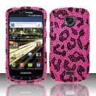Hard Plastic Bling Rhinestone Design Case for Samsung Droid Charge i510/i520 - Hot Pink Leopard