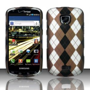 Hard Plastic Rubber Feel Design Case for Samsung Droid Charge i510/i520 - Argyle