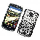 Hard Plastic Rubber Feel Design Case for Samsung Droid Charge i510/i520 - Black and White Leopard