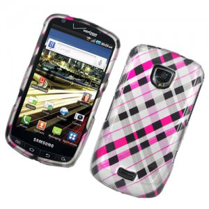 Hard Plastic Rubber Feel Design Case for Samsung Droid Charge i510/i520 - Multi Colors Check