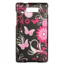 Hard Plastic Design Case for Motorola Triumph - Pink Butterfly