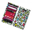 Hard Plastic Rubber Feel Design Case for Motorola Triumph - Rainbow Leopard