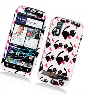 Hard Plastic Glossy Design Case for Motorola Photon 4G - Bow Tie Cat