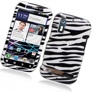 Hard Plastic Glossy Design Case for Motorola Photon 4G - Black and White Zebra