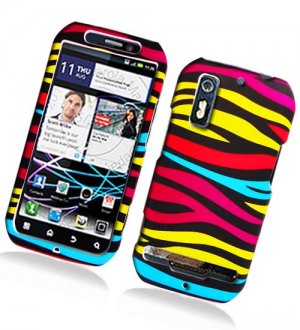 Hard Plastic Rubber Feel Design Case for Motorola Photon 4G - Abstract Zebra