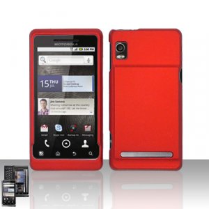 Hard Plastic Rubber Feel Case for Motorola Droid 2 A955 - Red