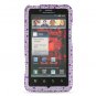 Hard Plastic Bling Rhinestone Design Case for Motorola Droid Bionic Targa - Purple Heart