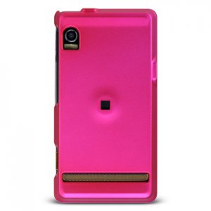 Hard Plastic Rubber Feel Case for Motorola Droid A855 - Hot Pink