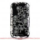 Hard Plastic Design Case for Motorola Cliq MB200 - Black Skulls