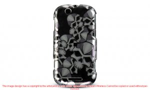 Hard Plastic Design Case for Motorola Cliq MB200 - Black Skulls
