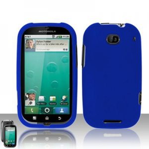 Hard Plastic Rubber Feel Case for Motorola Bravo MB520 - Blue
