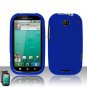 Hard Plastic Rubber Feel Case for Motorola Bravo MB520 - Blue