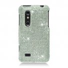 Hard Plastic Bling Rhinestone Design Case for LG Thrill 4G - Silver