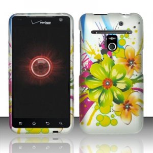 Hard Plastic Rubber Feel Design Case for LG Revolution 4G VS910 - Tropic Flowers