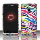 Hard Plastic Rubber Feel Design Case for LG Revolution 4G VS910 - Rainbow Zebra