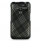 Hard Plastic Rubber Feel Design Case for LG Revolution 4G VS910 - Smoke Diagonal Check