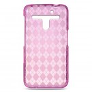 Crystal Gel Check Design Skin Case for LG Revolution 4G VS910 - Hot Pink